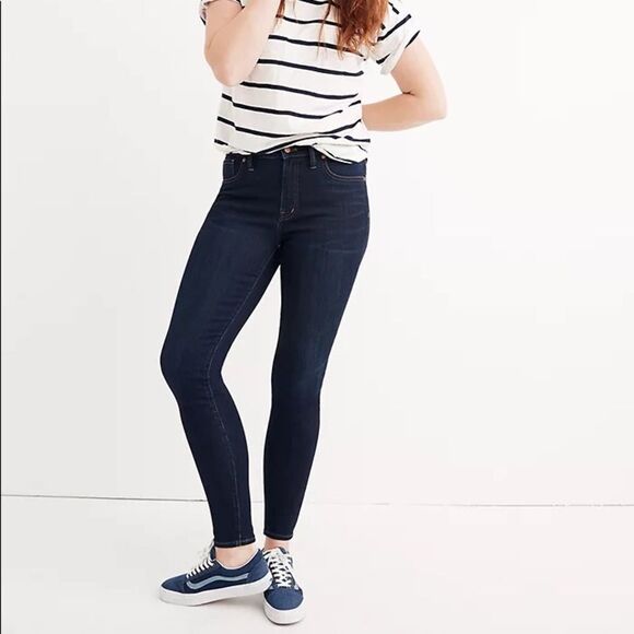🏷️ 5 for $25 - MADEWELL 9" Mid-rise Skinny Jeans in Larkspur Wash - Picture 1 of 14